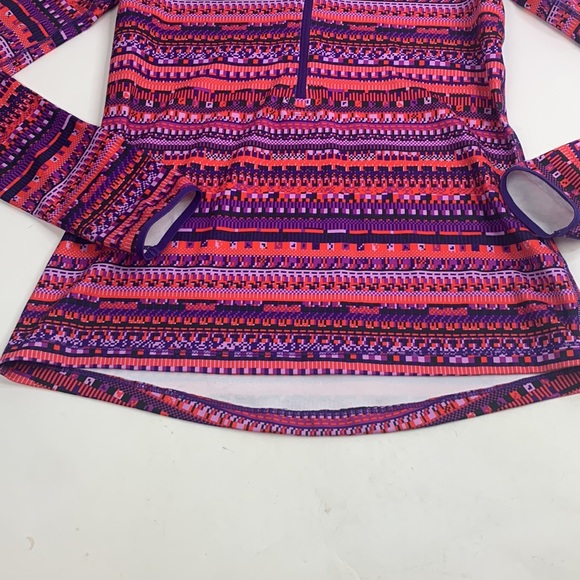 Nike Pro Half Zip Pullover Top Shirt Size Medium Pink Purple Design Compression - Picture 8 of 11